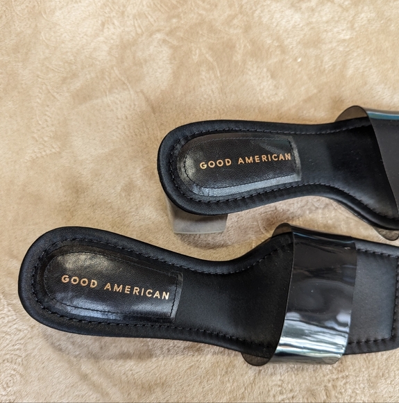 BNWOB Good American Slide Ombre Lucite Block Heels - Picture 2 of 11